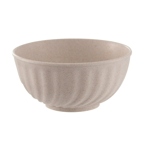 VQPeo Straw Bowl, Rounded Edge Rice Plate, Portable Picnic Tableware for Mealtime Use(Khaki)