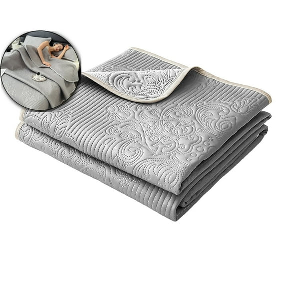 VQPeo Summer Twin Size - Lightweight Summer Quilt for Full, Twin Beds - Summer Quilts(Dark Gray)