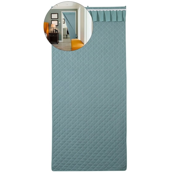 VQPeo Thermal Insulated Door Curtain - Warmth Retainer, Thick Cotton Lined, Windproof, Waterproof, Soundproof, Easy Install