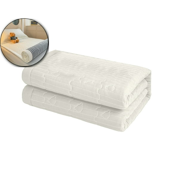 VQPeo Thickened Polyester Mattress Pad, Washable Soy Fiber Bed Topper, Foldable Dorm Cushion for Dormitory Comfort