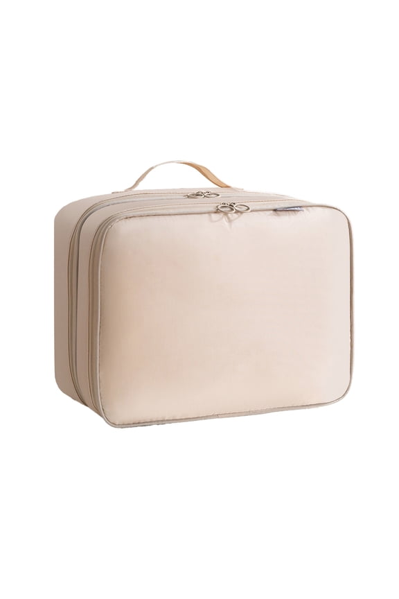 Three-Layer Partition Shoe Bag, Water-Resistant Twill Fabric Organizer, Portable Hanging Travel Storage Pouch for Luggage Packing and Business Trips