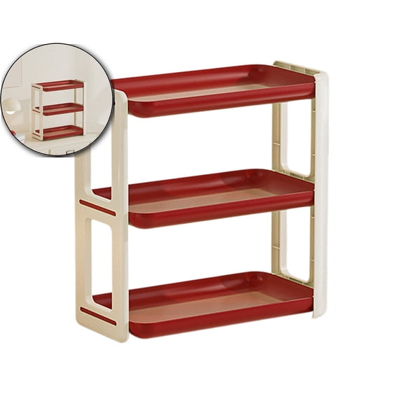 VQPeo Three-Tier Plastic Desk Organizer, Spice Rack Dispenser, Bathroom Countertop Mail Holder for Kitchen Storage