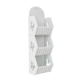 thumbnail image 1 of VQPeo Three Tier Wall Mounted PVC Shelf, Waterproof Bathroom Organizer Rack, Multi Level Shower Caddy for Compact Home Storage and Apartment Organization, 1 of 6