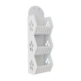 thumbnail image 1 of VQPeo Three Tier Wall Mounted PVC Shelf, Waterproof Bathroom Organizer Rack, Multi Level Shower Caddy for Compact Home Storage and Apartment Organization, 1 of 6