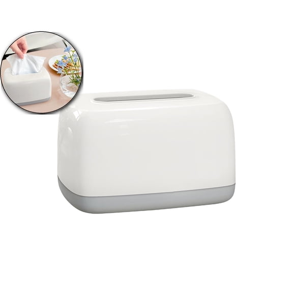 VQPeo Tissue Box Cover, Tissue Box Holder Rectangular Tissue Dispenser for Bathroom Kitchen Bedroom Office Hotel Use, Plastic Napkin Box Holder
