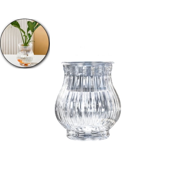 VQPeo Transparent Flower Pots, Breakproof Plastic Vase, Hydroponic Planter for Living Room Decor and Office Arrangements