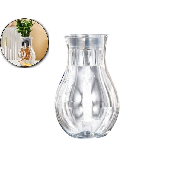 VQPeo Transparent Flower Pots, Breakproof Plastic Vase, Hydroponic Planter for Living Room Decor and Office Arrangements