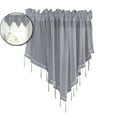 thumbnail image 1 of VQPeo Triangle Sheer Valance Curtain, Rod Pocket Farmhouse Window Treatment with Bead Trim Tassel, Voile Sheer Curtain for Living Room Bedroom Bathroom Cafe, 1 of 4