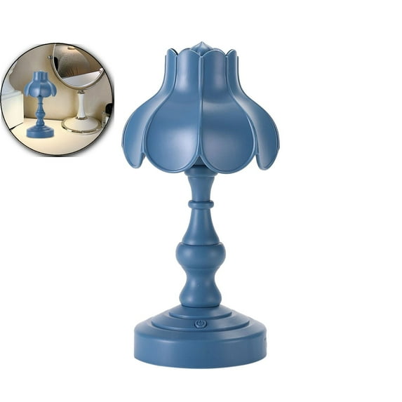 VQPeo USB Rechargeable Vintage Table Lamp, Mini Bedside LED Night Light, European Style Dormitory Decor for Home Bedroom Ambiance