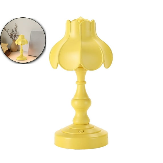 VQPeo USB Rechargeable Vintage Table Lamp, Mini Bedside LED Night Light, European Style Dormitory Decor for Home Bedroom Ambiance