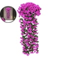 thumbnail image 1 of VQPeo UV-Protected Artificial Hanging Flowers - Faux Morning Glory Baskets for Indoor & Outdoor Decor(Purple), 1 of 5