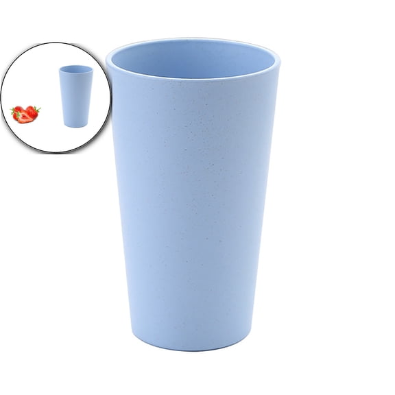 VQPeo Unbreakable Wheat Straw Cup, Dishwasher Safe and Eco friendly, Reusable Plastic Drinking Cup for Daily Use(Blue)