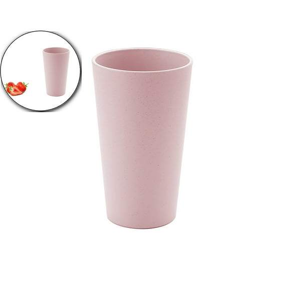 VQPeo Unbreakable Wheat Straw Cup, Dishwasher Safe and Eco friendly, Reusable Plastic Drinking Cup for Daily Use(Pink)