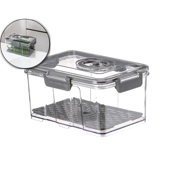 VQPeo Vacuum Sealed Food Storage Container with Pump, Airtight Transparent Kitchen Jar with Lock for Freshness, Freezing & Moisture-Proof Organization