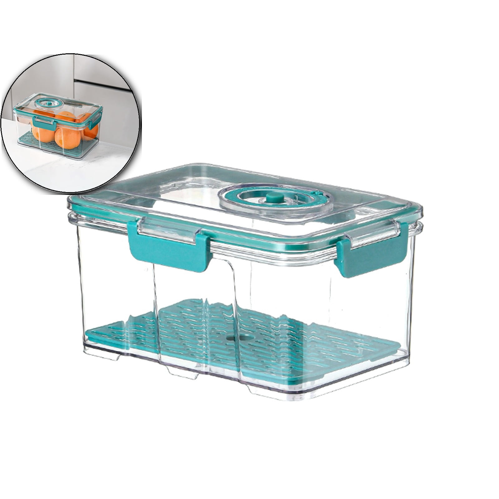 VQPeo Vacuum Sealed Food Storage Container with Pump, Airtight Transparent Kitchen Jar with Lock for Freshness, Freezing & Moisture-Proof Organization