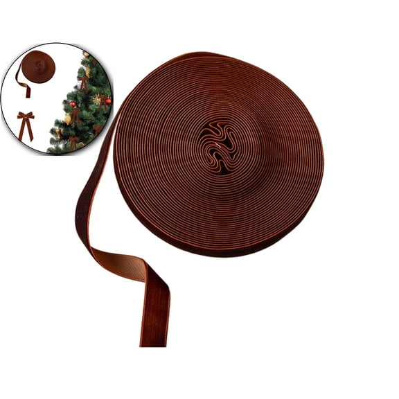 VQPeo Velvet Christmas Tree Ribbon, DIY Gift Packaging Flock Ribbon, Holiday Decorative Trim for Festive Wrapping & Tree Adornment