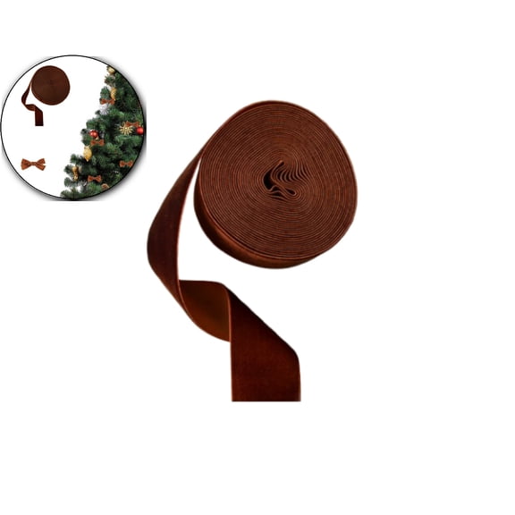 VQPeo Velvet Christmas Tree Ribbon, DIY Gift Packaging Flock Ribbon, Holiday Decorative Trim for Festive Wrapping & Tree Adornment