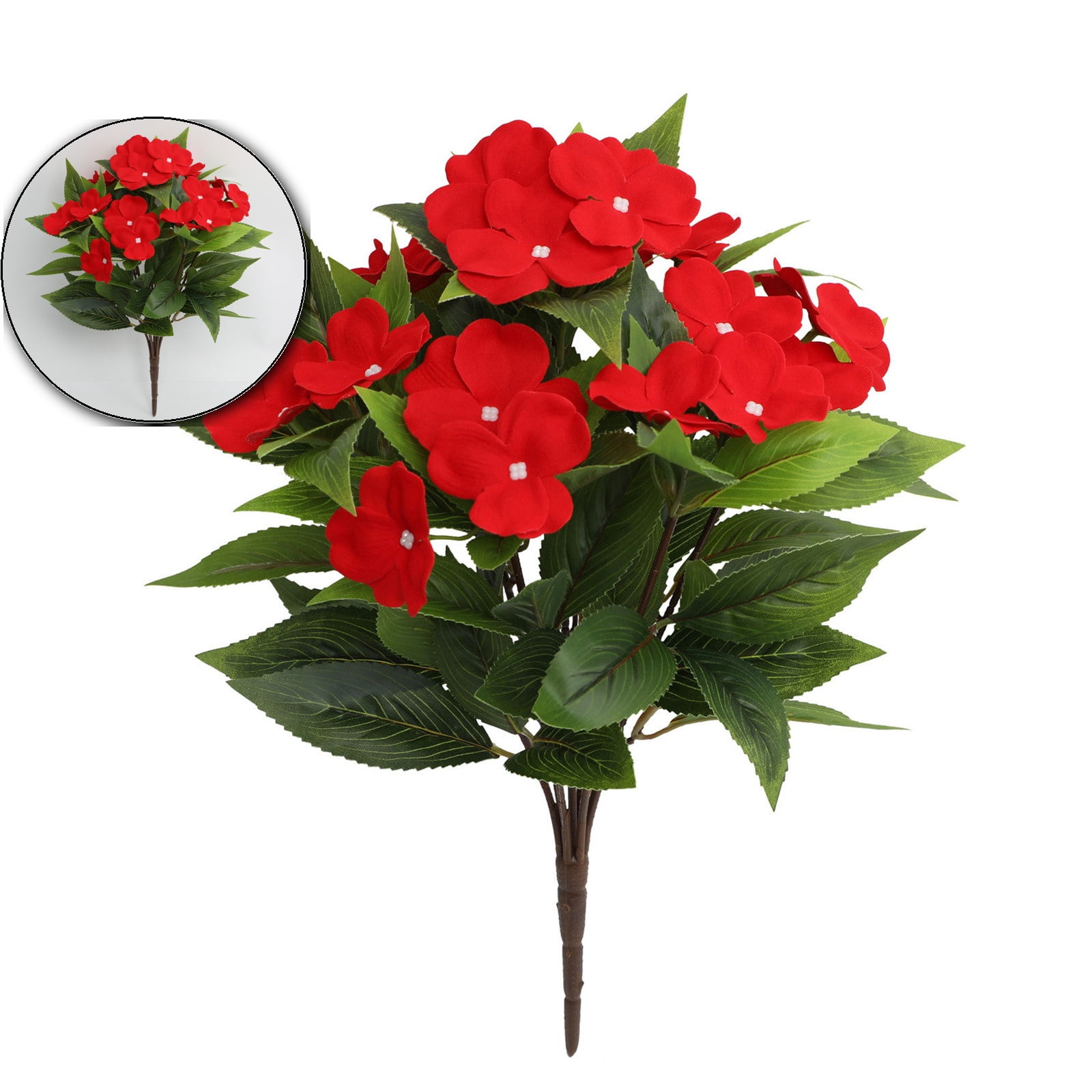 VQPeo Vibrant Artificial Impatiens Flowers - Realistic Faux Plant Decor ...