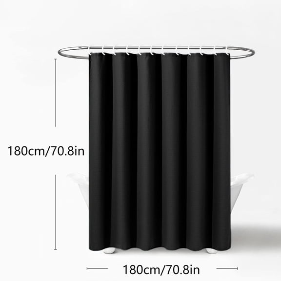 VQPeo Waffle Textured Shower Curtain Set, 71x71 Inch, Hotel Luxury Grade Waterproof & Rust-Resistant, Includes 12 Hooks