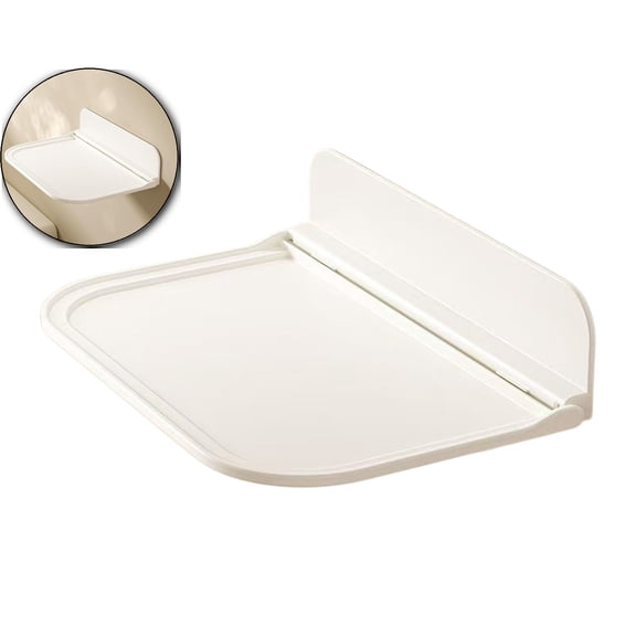 VQPeo Wall Mount Floating Shelf Rack Folding Storage Board Hanging Storage Shelf Wall Mounted Shelves for Bathroom Kitchen