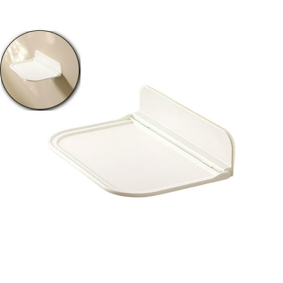 VQPeo Wall Mount Floating Shelf Rack Folding Storage Board Hanging Storage Shelf Wall Mounted Shelves for Bathroom Kitchen