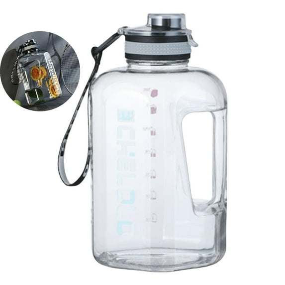 VQPeo Water Jug with Flip-top Lid and Handle Strap, Leak-proof Reusable Large Capacity Wide Mouth Water Bottle for Outdoor Sports Fitness Gym Hiking