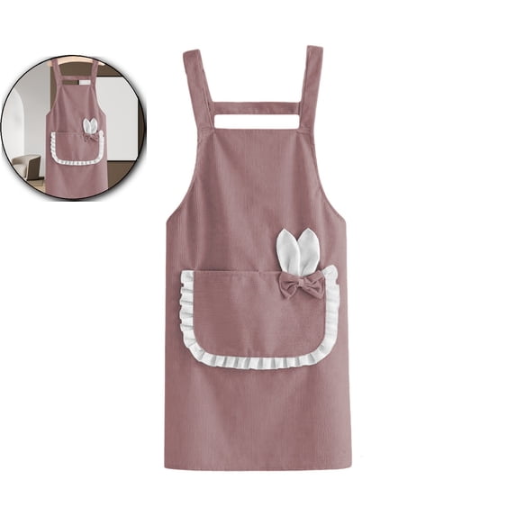 VQPeo Waterproof Corduroy Bib Apron, Home Kitchen Apron, Restaurant Work Apron for kitchen cooking