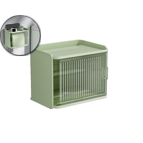 VQPeo Wave-Design Pet-Proof Tissue Box Holder, Wall-Mounted, Dual Dispenser Organizer, Waterproof Self-Adhesive Toilet Paper Holder for Kitchen, Office, Outdoors