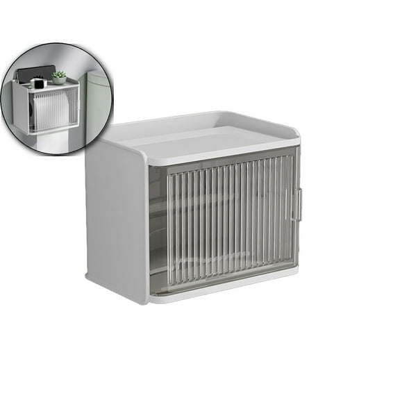 VQPeo Wave-Design Pet-Proof Tissue Box Holder, Wall-Mounted, Dual Dispenser Organizer, Waterproof Self-Adhesive Toilet Paper Holder for Kitchen, Office, Outdoors