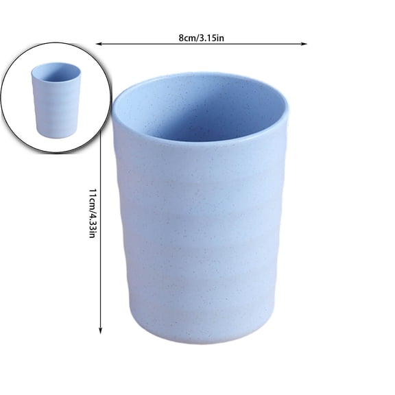 VQPeo Wheat Straw Cups, Reusable Plastic Cups for Kitchen, Home, Office, and Outdoor Use, Eco-Friendly and Unbreakable Drinking Cups