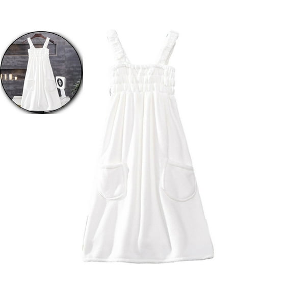 VQPeo Women Elastic Wearable Towel Dress Water Absorbent Bath Beach Spa Gym Towel Wrap Strappy Dress Bathrobes Bathing Shower Cover Up Nightwear Sleeping Dress Robe