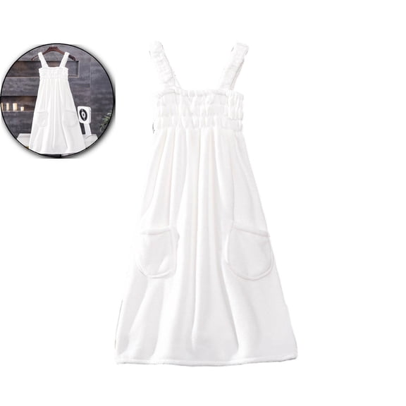 VQPeo Women Elastic Wearable Towel Dress Water Absorbent Bath Beach Spa Gym Towel Wrap Strappy Dress Bathrobes Bathing Shower Cover Up Nightwear Sleeping Dress Robe