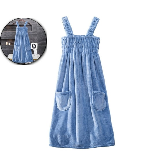 VQPeo Women Elastic Wearable Towel Dress Water Absorbent Bath Beach Spa Gym Towel Wrap Strappy Dress Bathrobes Bathing Shower Cover Up Nightwear Sleeping Dress Robe