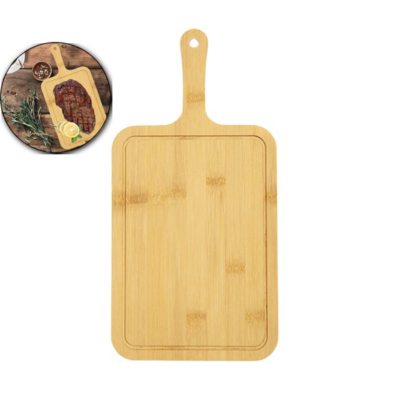 VQPeo Wood Cutting Board, Meat Chopping Boards, Pizza Peel Paddle with Handle for Homemade Baking Pizza Bread Cake Fruit Vegetables
