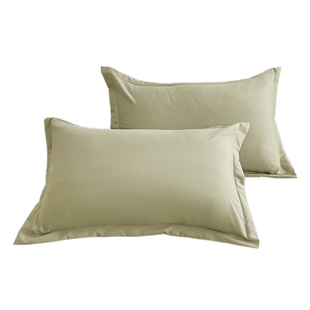 VQPeo Zippered Pillowcases, Microfiber Polyester Pillow Case Cover, Pillow Cases Set of 2, Soft and Comfortable Standard(Green)