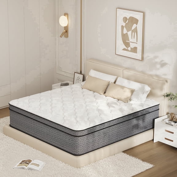 VQRking King Size Mattress 14 inch,Gel Memory Foam Hybrid Mattress in a Box,Individually Pocket Springs Medium Firm Pressure Relief,Comfort Sleep for Adult