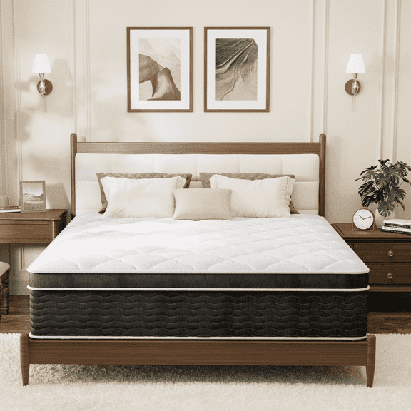 VQRking King Size Mattress,12 inch Hybrid Cooling Gel Memory Foam Mattress in a Box,Medium,Comfort Sleep,Pressure Relief&Motion Isolation,Adult