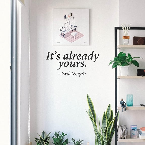 My VQTH It's Already Yours - Universe | Motivational Large Gym Wall Decal Quote for Home Gym Yoga Exercise Fitness Workout Fitness Motivational Wall Art Decor Vinyl Removable Sticker 37x10 In