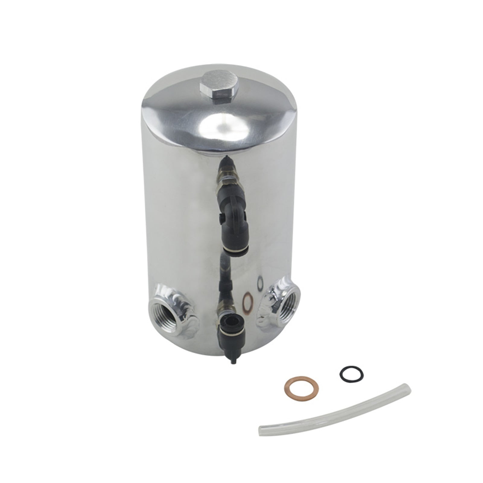 VR 0.5L POLISHED 3/8" NPT SIDE PORT ALUMINIUM OIL CATCH CAN BREATHER