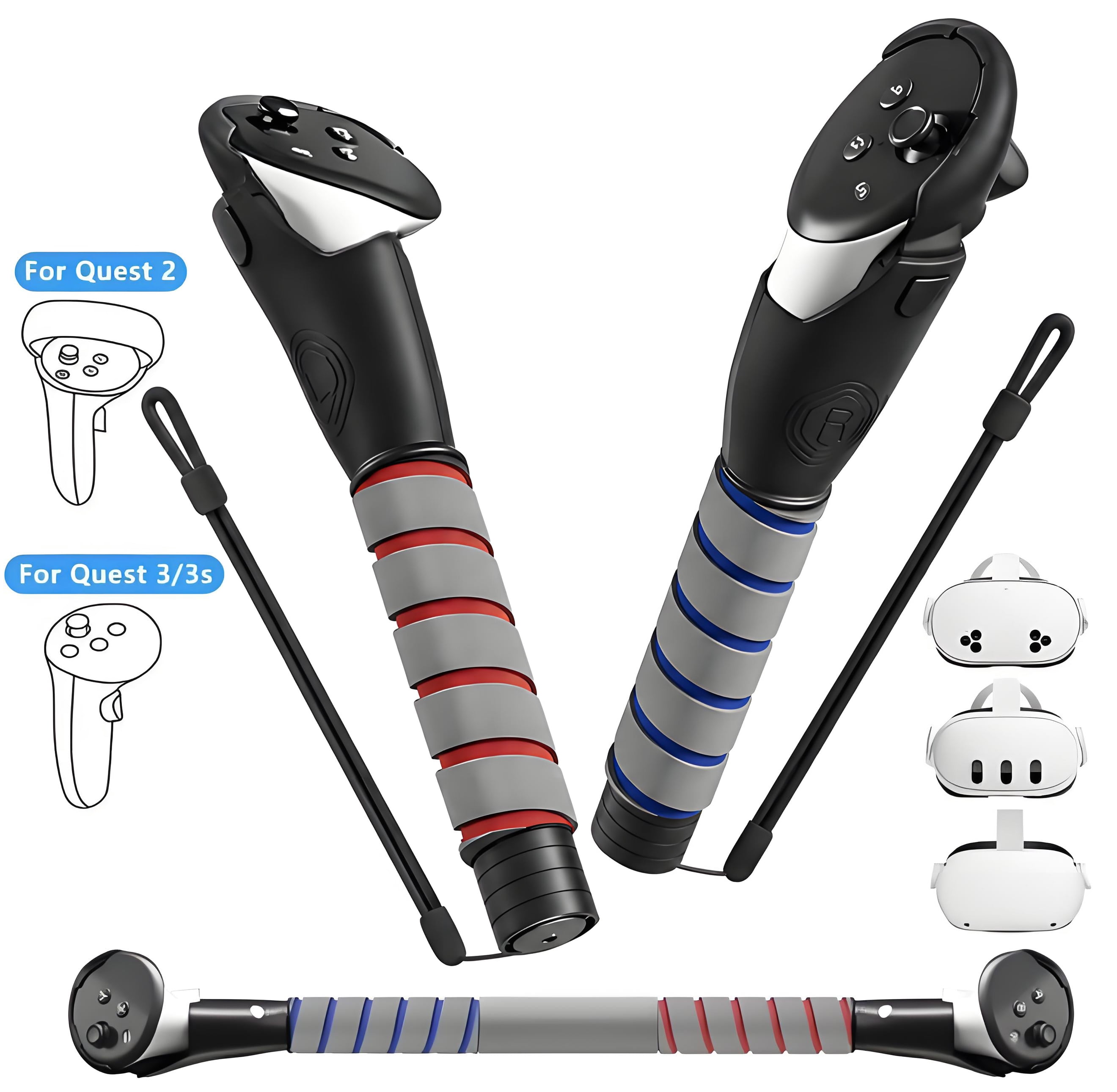 Prociv VR Accessories, Handle Extender Grips for Meta Quest 2/3/3S