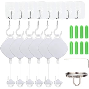 VR Cable Management System, Ceiling Hooks with Retractable Carabiner, Pulley System for PSVR2/Quest/Rift S/Valve Index/HTC Vive/Vive Pro/HP Reverb G2/ VR Accessories