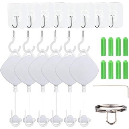 VR Cable Management System, Ceiling Hooks with Retractable Carabiner, Pulley System for PSVR2/Quest/Rift S/Valve Index/HTC Vive/Vive Pro/HP Reverb G2/ VR Accessories