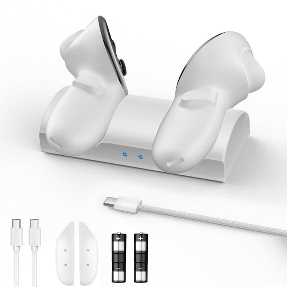 VR Charging Dock Compatible with Meta Quest 3/3S Controllers,Wireless Charging Station for Quest 3/3S Accessories,Magnetic Charger Stand for Controller with 2 Rechargeable Battery