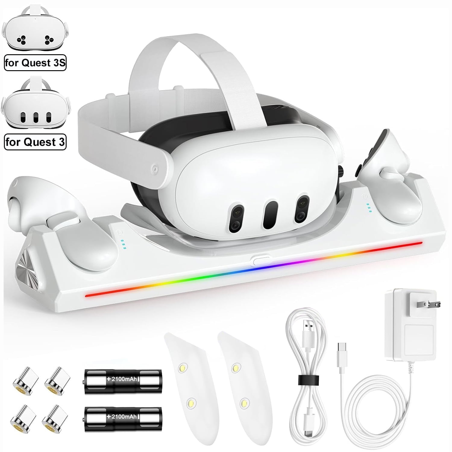 Prociv VR Charging Dock, Magnetic Charger for Meta Quest 2 Headset