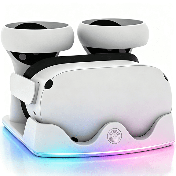 VR Charging Dock RGB Light Charging Station Stand for Meta Quest 3S 3 2 Headset and Controllers VR Accessories