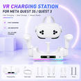 thumbnail image 1 of VR Charging Station Compatible with Meta Quest 3S, Fast Charging Dock for VR Headset and Controllers, RGB Light Charging Stand with LED Indicator, 1 of 6