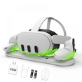 thumbnail image 1 of VR Charging Station with 45W USB-C Charger for Quest 3, Touch Controller LED Indicator Charging Dock with 2 Rechargeable Battery-White, 1 of 7