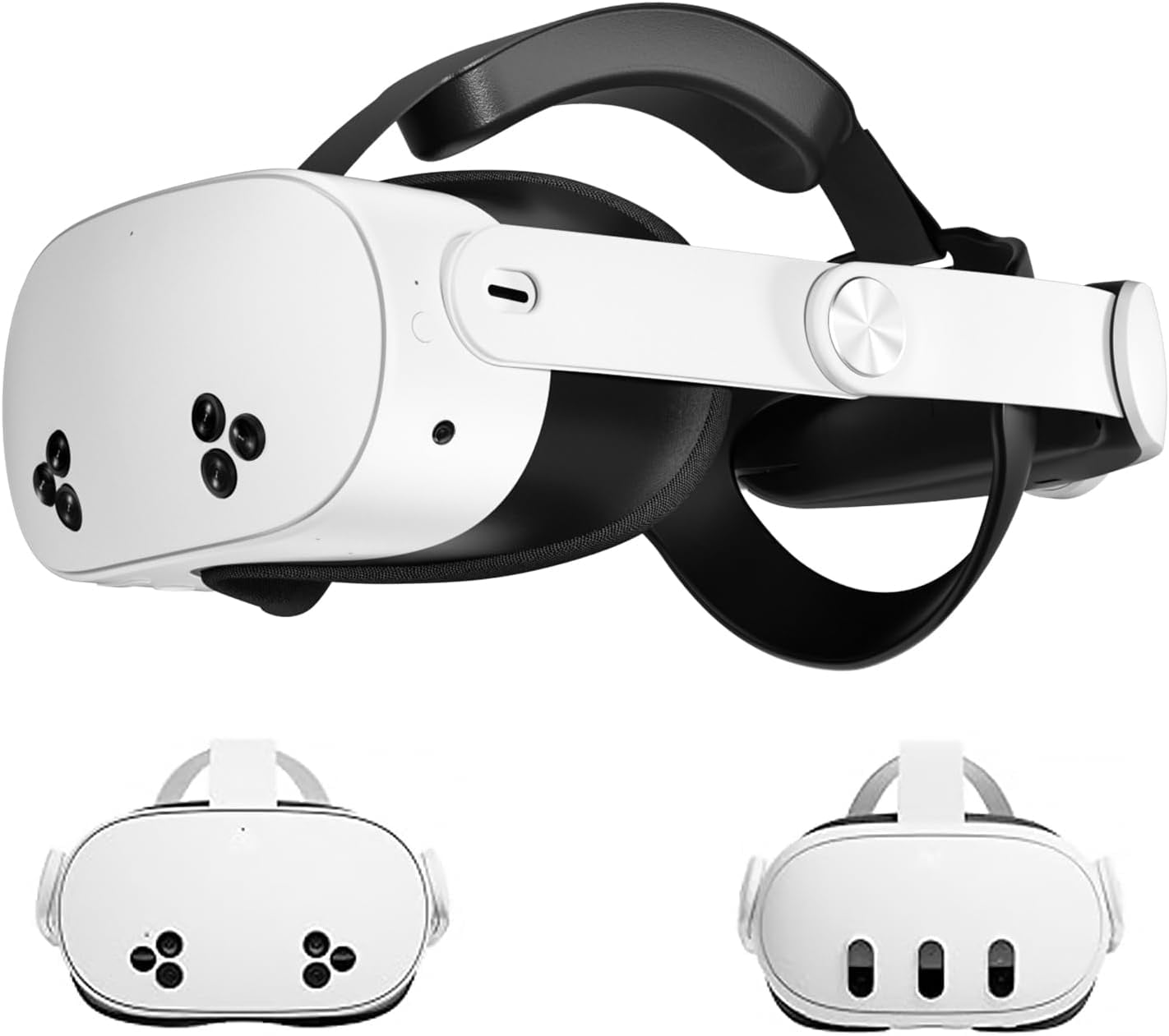 VR Comfort Head Strap Compatible with Meta Quest 3S and Quest 3,Adjustable Elite Strap Reduce Pressure & Balanced Weight Distribution for Oculus Quest 3/3S VR Headset Accessories, Wihte