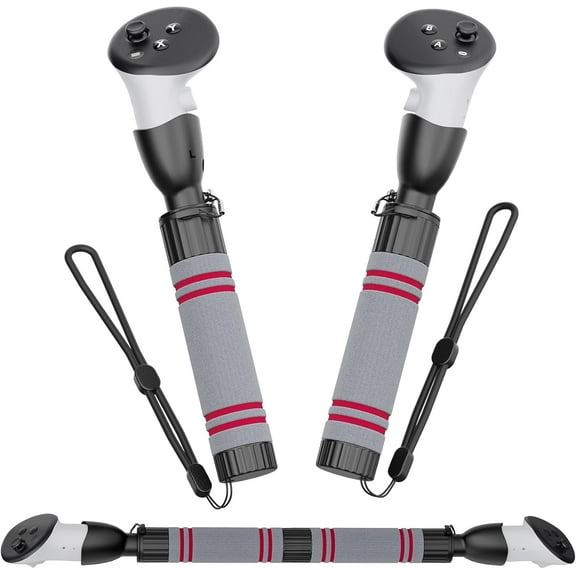 VR Controller Grips for Meta Quest 3/3S - Long Arms for Gorilla Tag, Beat Saber Handles, Golf Club & Deadeye VR Attachments - Enhanced Grip & Comfort for Quest 3 Accessories