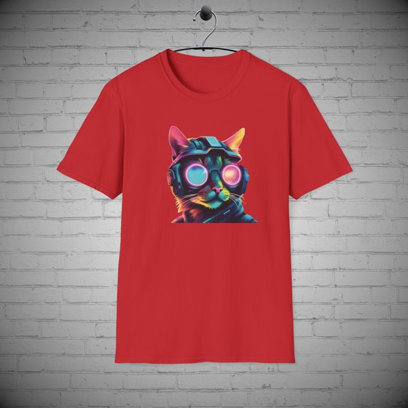 VR Cyber Punk Neon Cat t-shirt, Cat lover Gift, Virtual reality tee